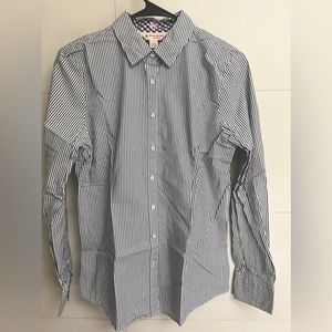 NWOT Striped Stretch Cotton Poplin Shirt
